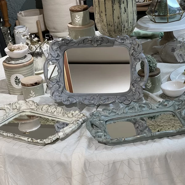 سینی آینه ای مستطیل دکوراتیو