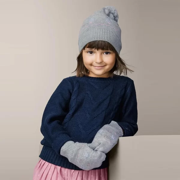 کلاه و دستکش خاکستری بچگانه چیبو