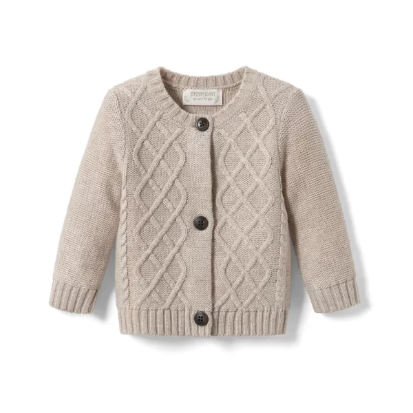 پلیور پشمی کرم طرح دار بچگانه چیبو