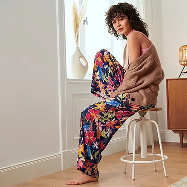 شلوار نخی گشاد زنانه چیبو
