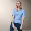 تیشرت راحتی آبی زنانه چیبو