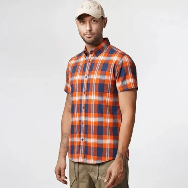 پیراهن آستین کوتاه چهارخانه مردانه کانی راش