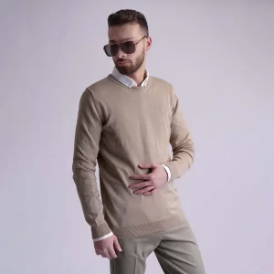 پلیور بافت قهوه ای مردانه کانی راش