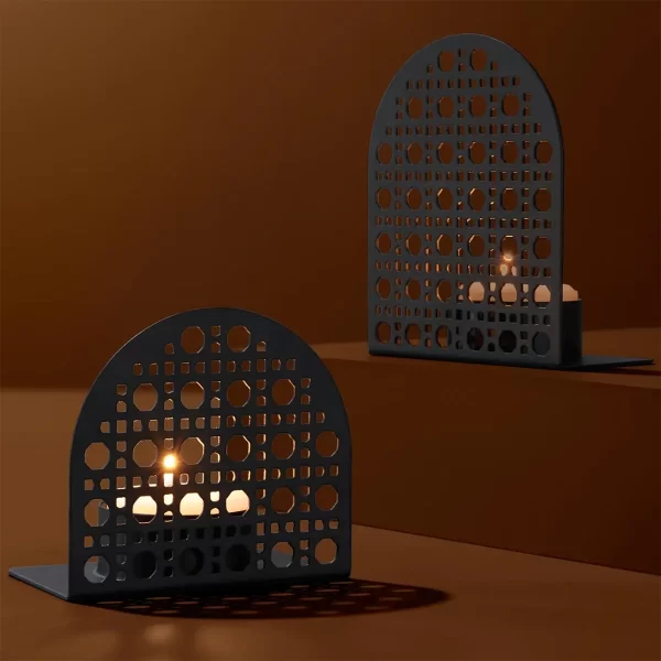 جاشمعی فلزی طرح حصیری چیبو 2 عددی