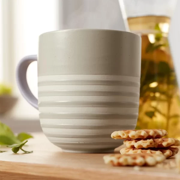 ماگ لعابدار راه راه طوسی چیبو
