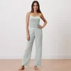 شلوار راحتی سبز چهارخانه زنانه چیبو