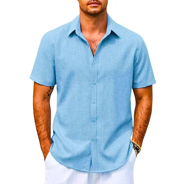 پیراهن آبی آسمانی رگولار مردانه کانی راش