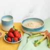 ماگ لعابدار دو رنگ چیبو - کاسه سنگی دو رنگ چیبو 2 عددی
