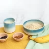 ماگ لعابدار دو رنگ چیبو - کاسه سنگی دو رنگ چیبو 2 عددی