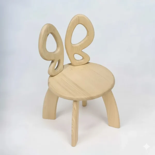 صندلی کودک چوبی پروانه کاما