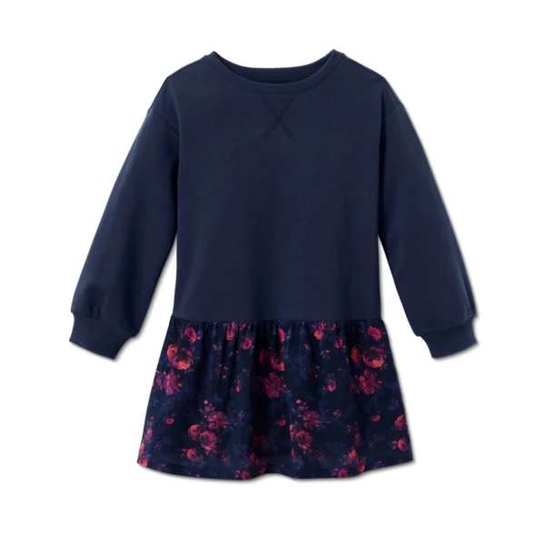 پیراهن تو کرک سرمه ای دخترانه چیبو