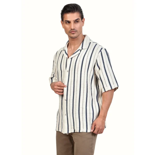 پیراهن حصیری آبی کبود مردانه کانی راش