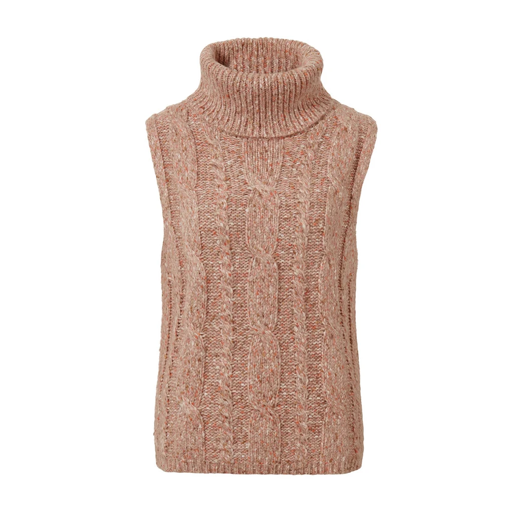 تصویر وست بافت پشمی گرم یقه دار زنانه چیبو 