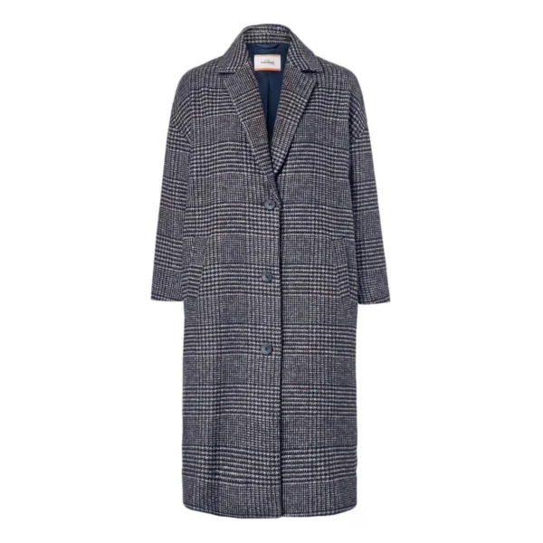 پالتو پشمی اورسایز بلند زنانه چیبو