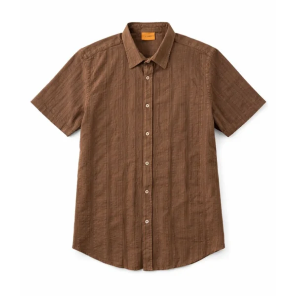 پیراهن آستین کوتاه لینن موکا کانی راش