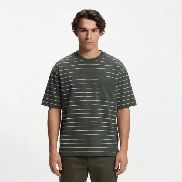 تیشرت لانگ سبز اردکی راه راه کانی راش