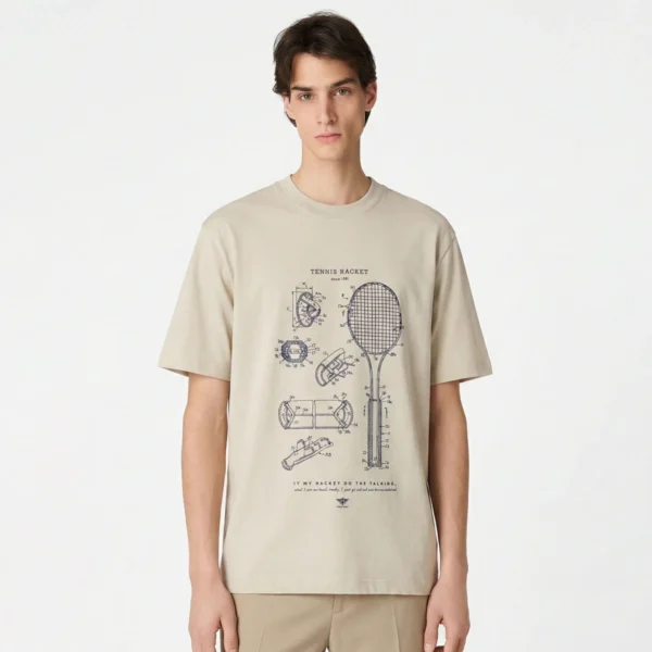 تیشرت کرم طرح تنیس کانی راش