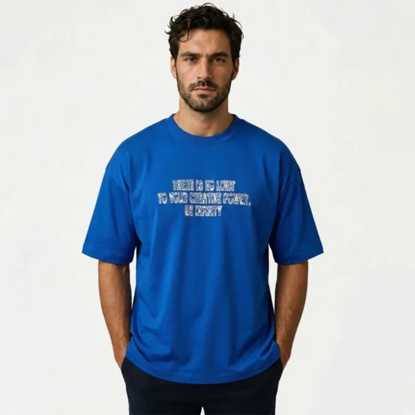 تیشرت آبی مارلین اورسایز کانی راش