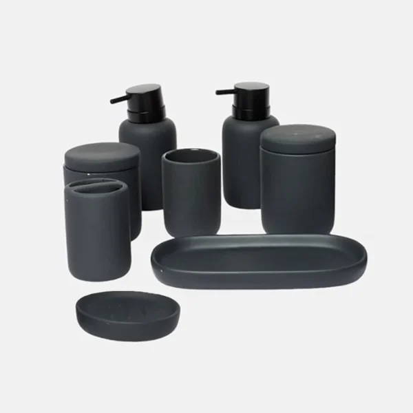 ست سرویس بهداشتی مشکی 8 تکه Real Simple